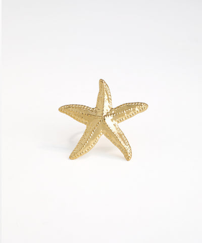 Oceanic Starfish Statement Ring with Textured Finish | Stylika
