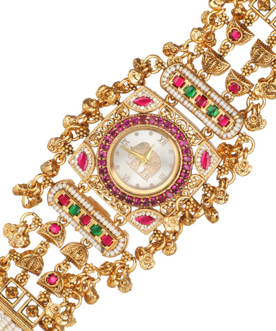 Ratnavali Regal Heritage Bracelet Watch (Ruby) | Stylika