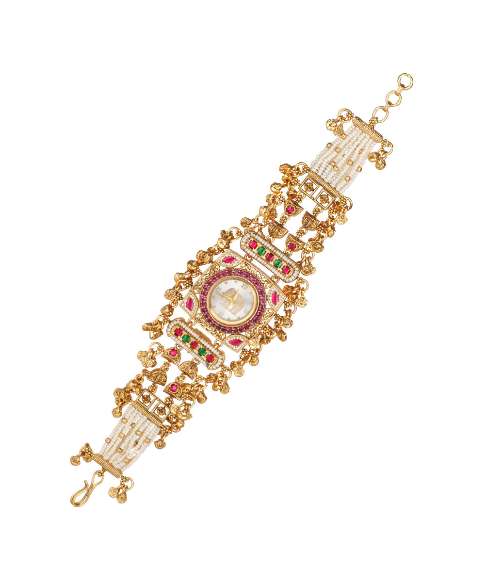 Ratnavali Regal Heritage Bracelet Watch (Ruby) | Stylika