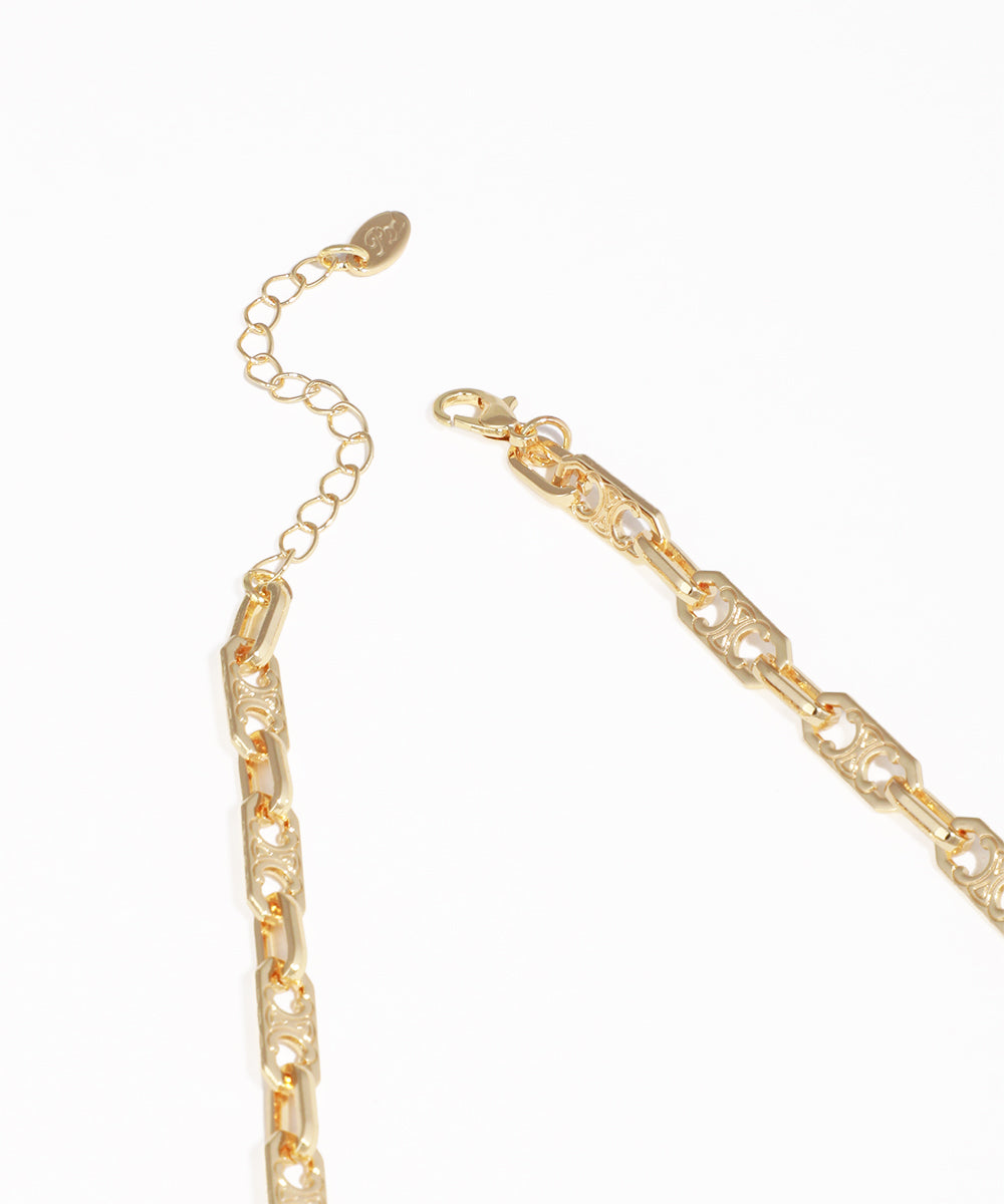 Contemporary Signature Pattern Chain Necklace | Stylika