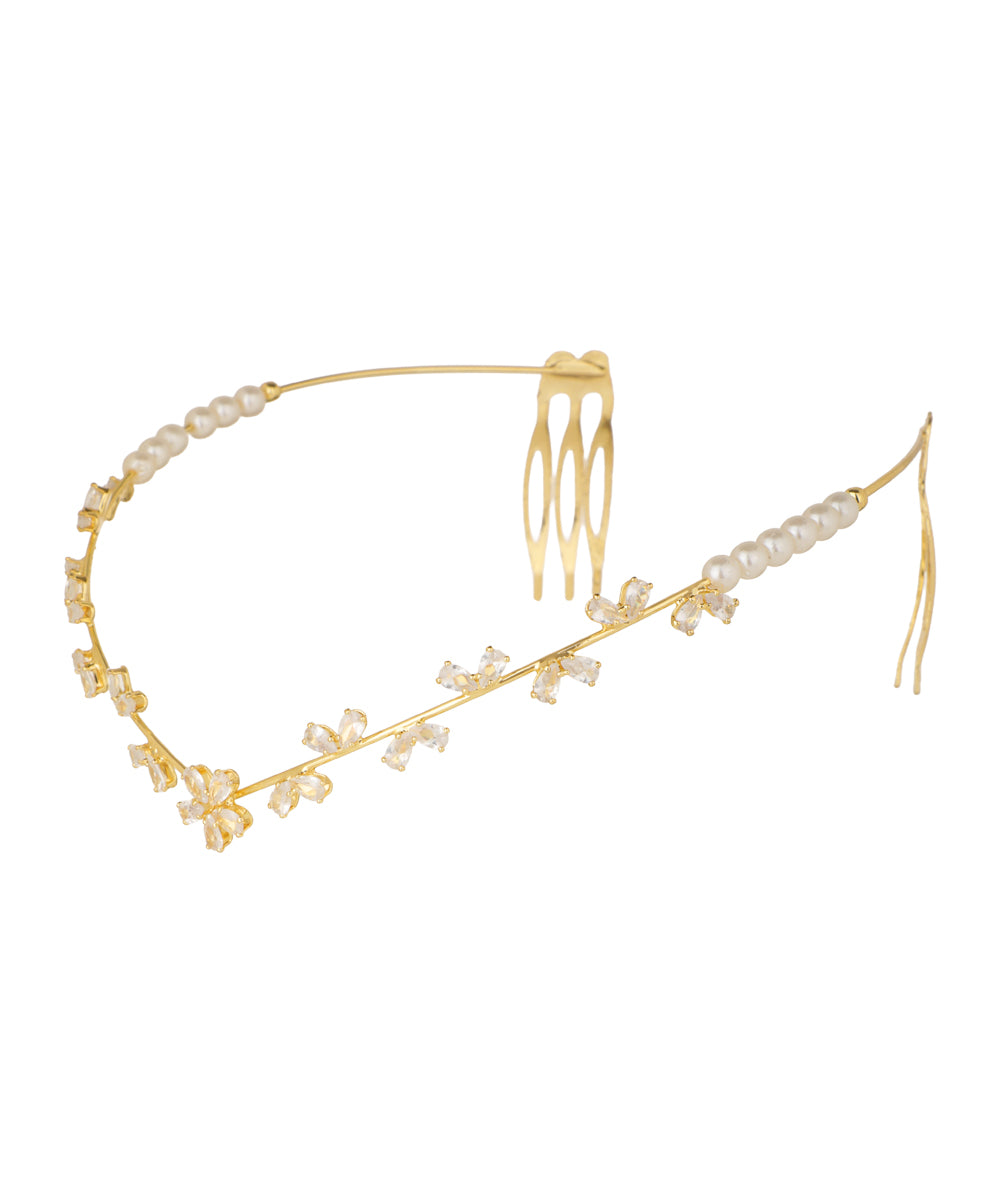 Floral Vine Motif Hair Tiara Accessory | Stylika
