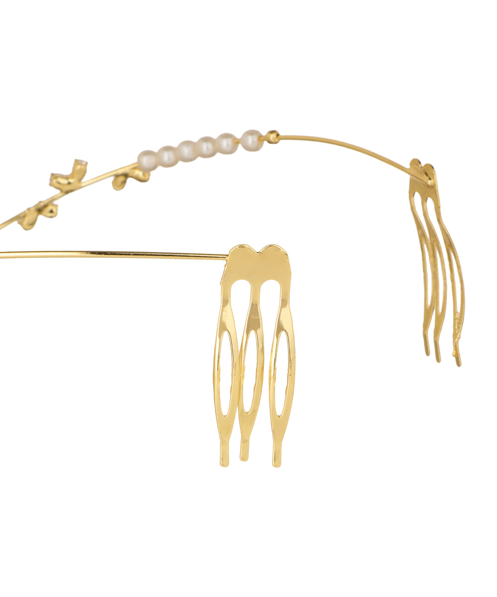 Floral Vine Motif Hair Tiara Accessory | Stylika
