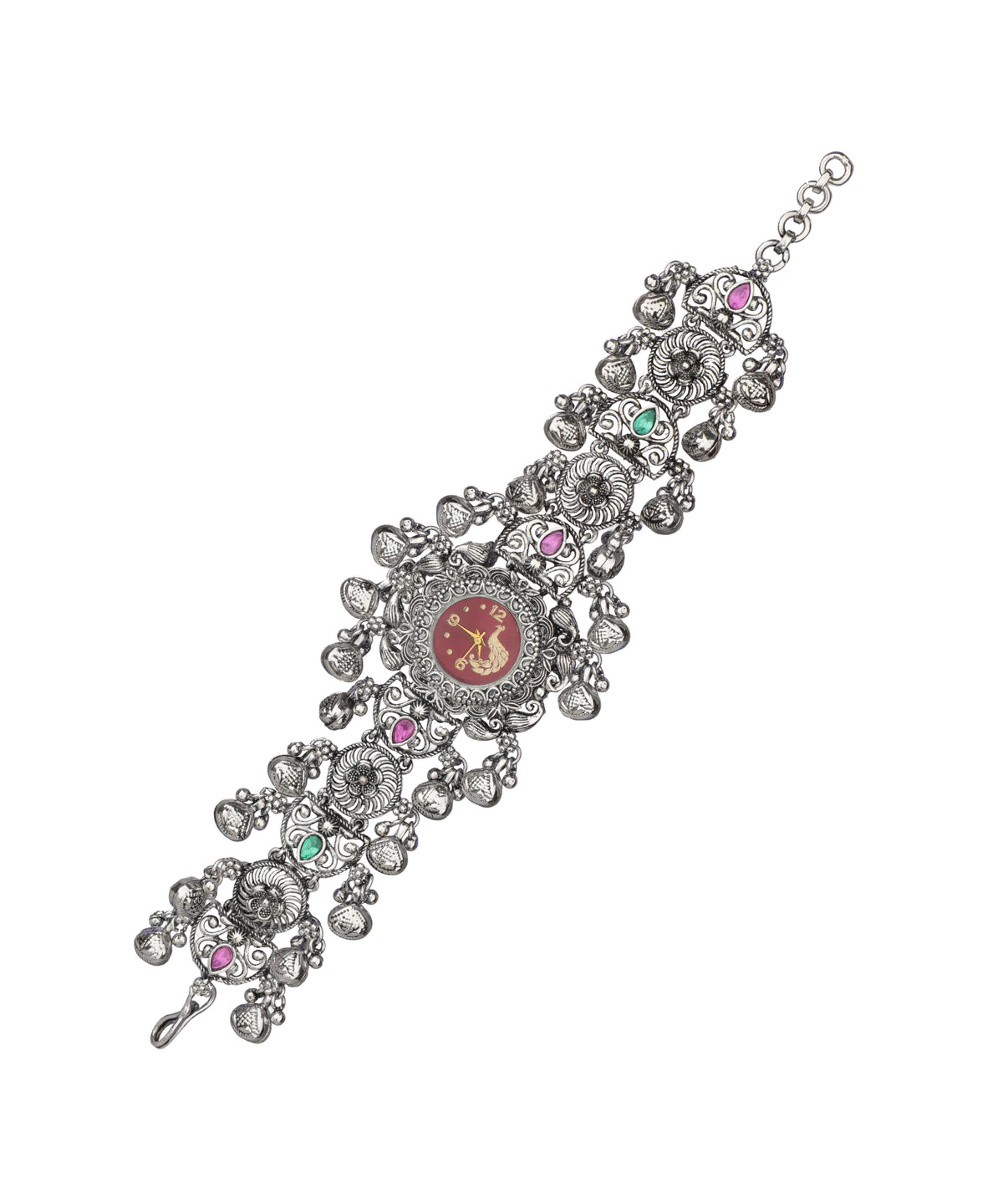 Heritage bracelet watch featuring a central peacock motif