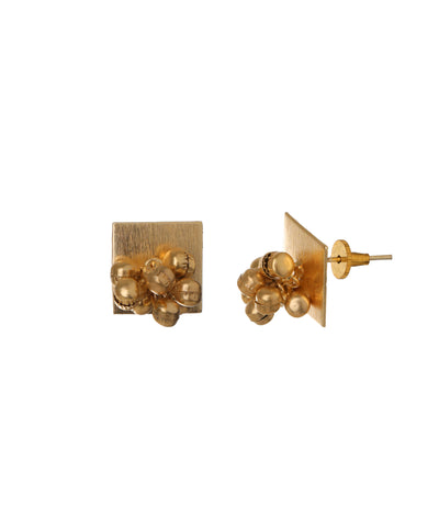 Geometric Square Cluster Necklace with Earring Set | Stylika