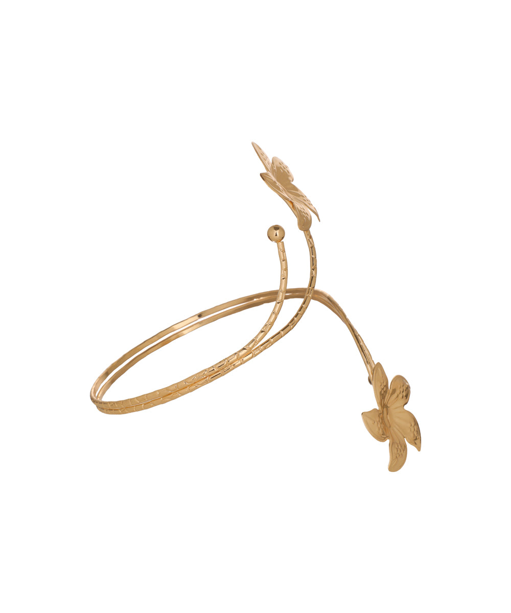 Floral Motif Open Arm Cuff | Stylika