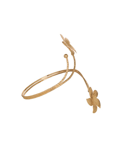 Floral Motif Open Arm Cuff | Stylika