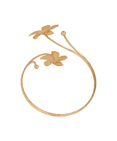 Floral Motif Open Arm Cuff | Stylika