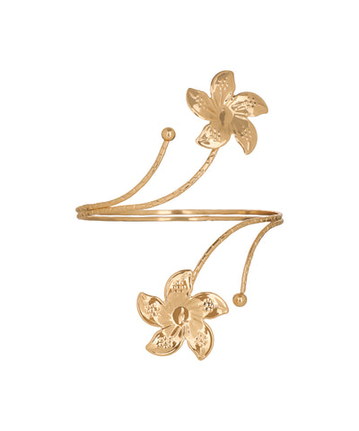 Floral Motif Open Arm Cuff | Stylika