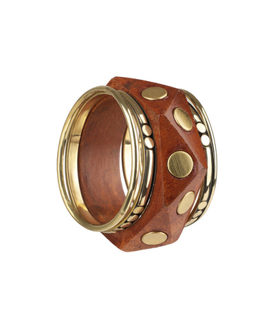 Statement Geometric Wooden Kada Stacked Bangle Set | Stylika
