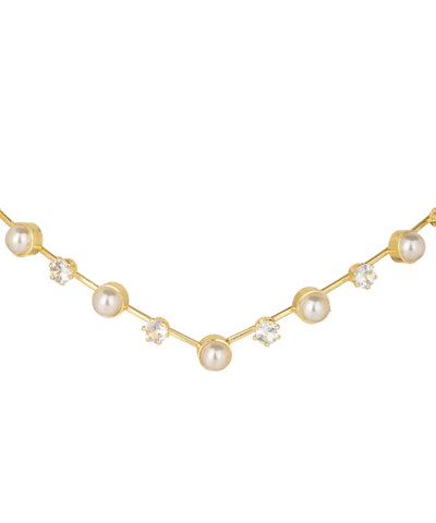 Pearl and Crystal Accented Tiara Headband | Stylika
