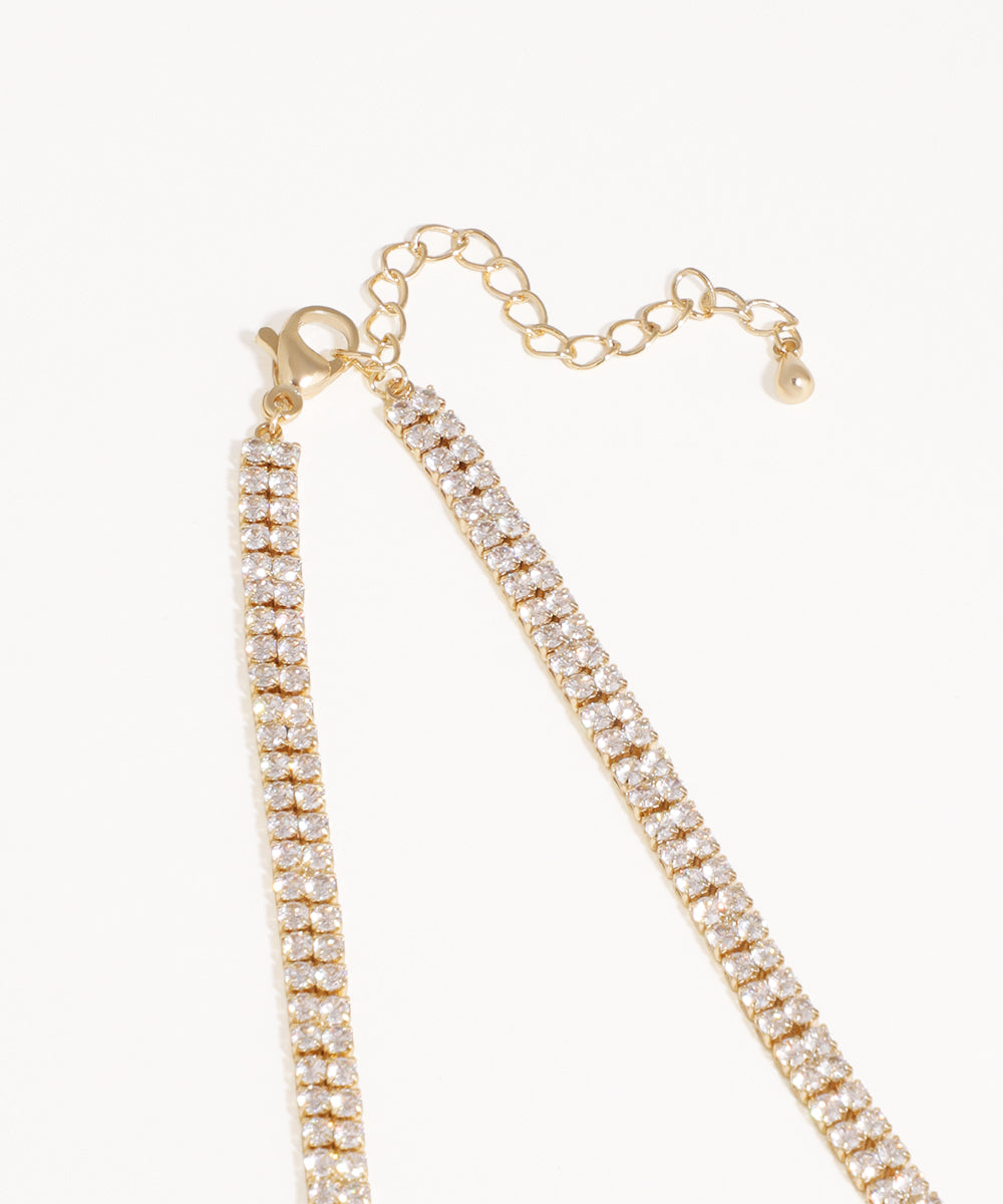Multi-Strand Teardrop Statement Necklace with Earrings | Stylika