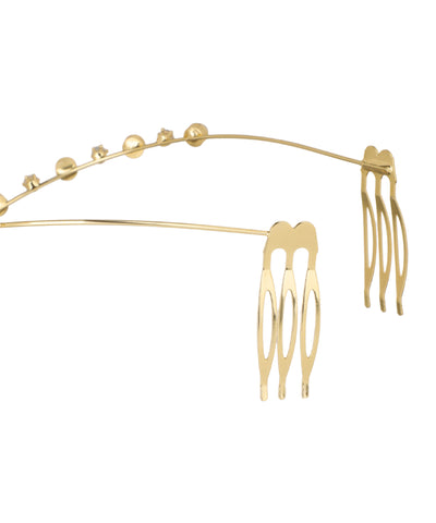 Pearl and Crystal Accented Tiara Headband | Stylika