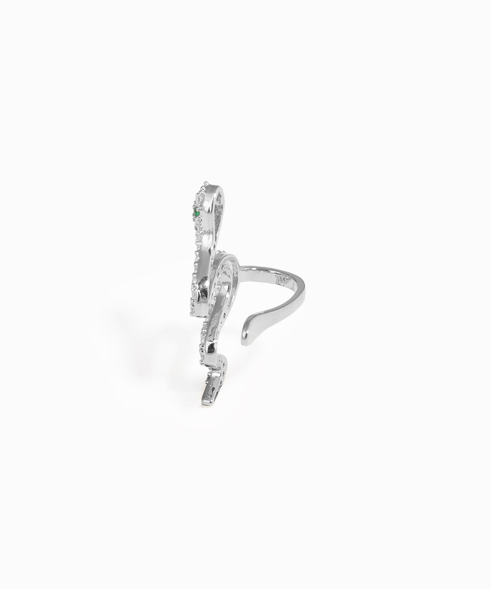 Artistic Coiled Serpent Ear Cuff with Textured Finish | Stylika