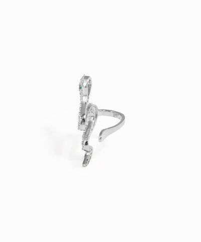 Artistic Coiled Serpent Ear Cuff with Textured Finish | Stylika