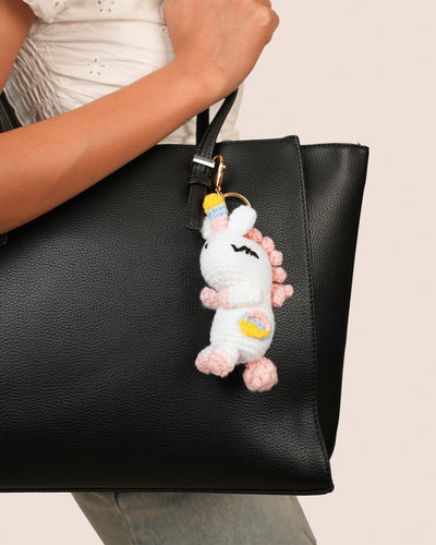 Whimsical Unicorn Design Crochet Bag Charm | Stylika