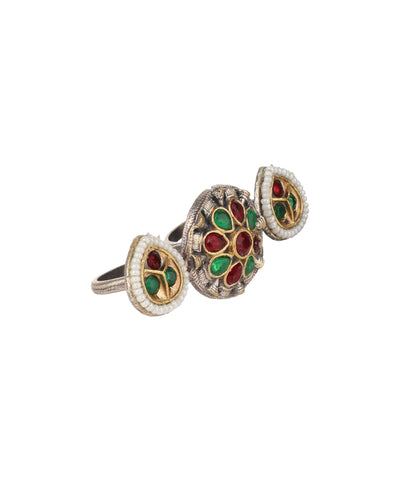 Petal Medallion Trio Ring | Stylika