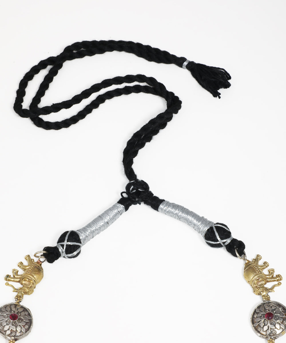 Traditional elephant motif oxidised necklace set for festive and ethnic wear