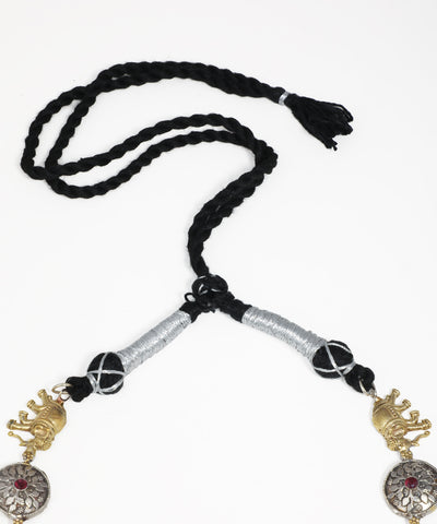 Traditional elephant motif oxidised necklace set for festive and ethnic wear