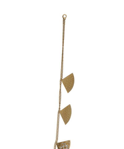 Textured Fan Ghungroo Necklace  | Stylika