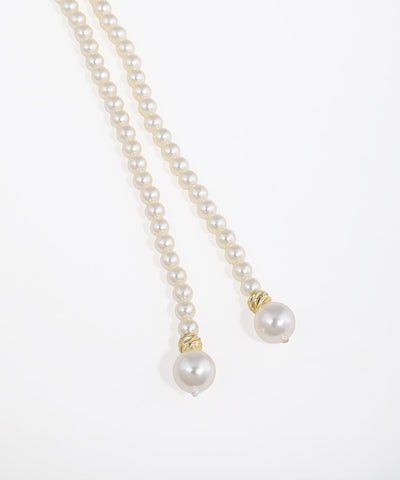Delicate Bead Strand Lariat Necklace | Stylika