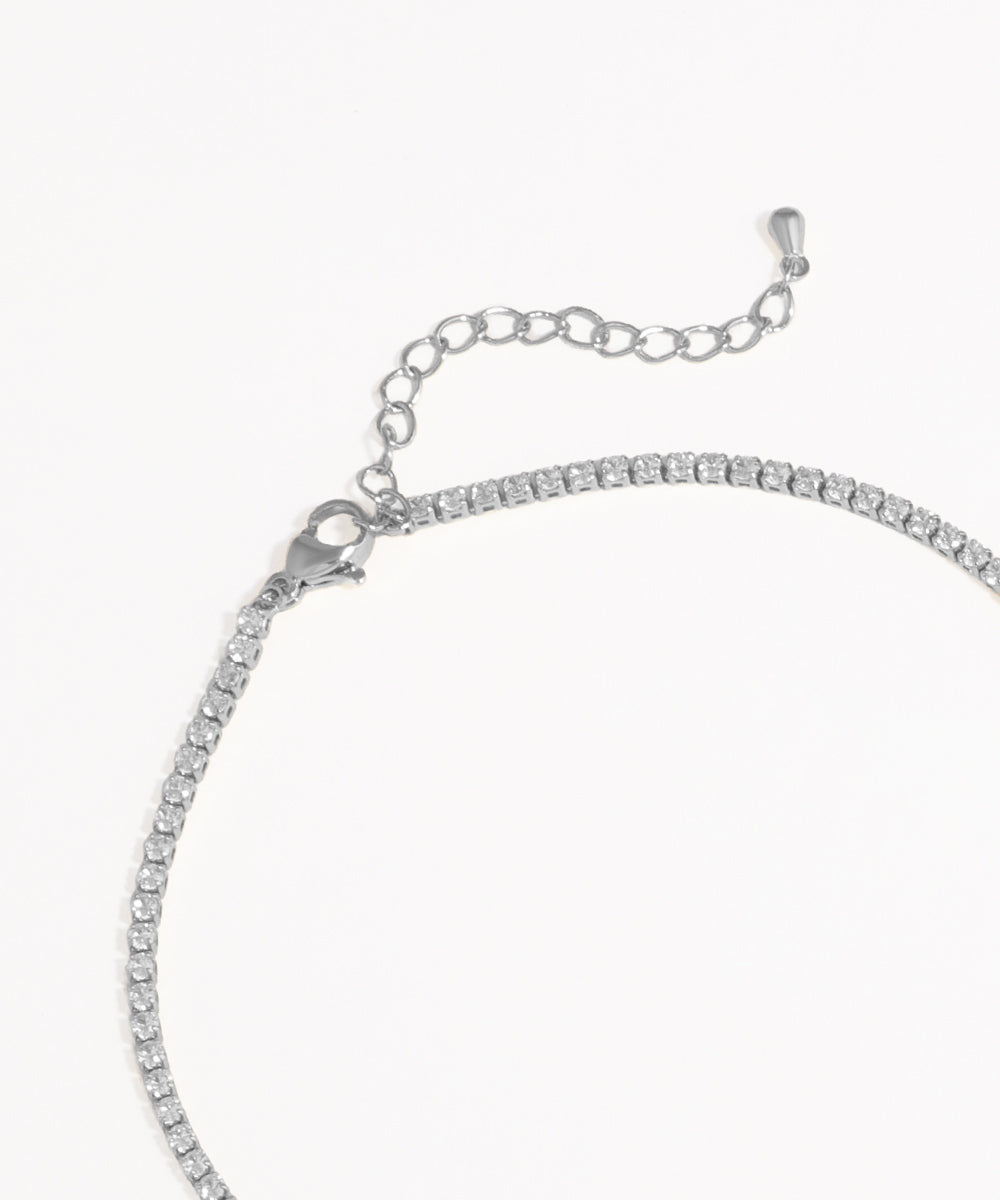 Sparkle Lariat Necklace with Snake Design Accent | Stylika