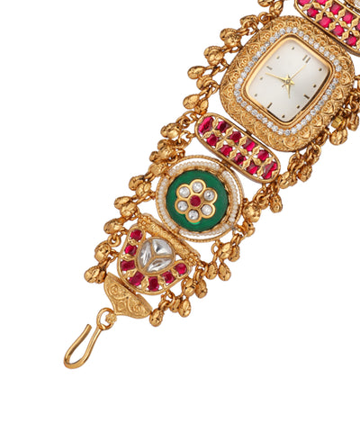 Crafted Heritage Watch (Ruby + Green)| Stylika