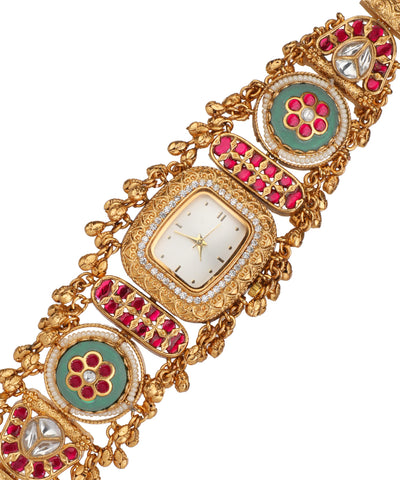 Urmila Heritage Watch (Mint + Ruby)| Stylika