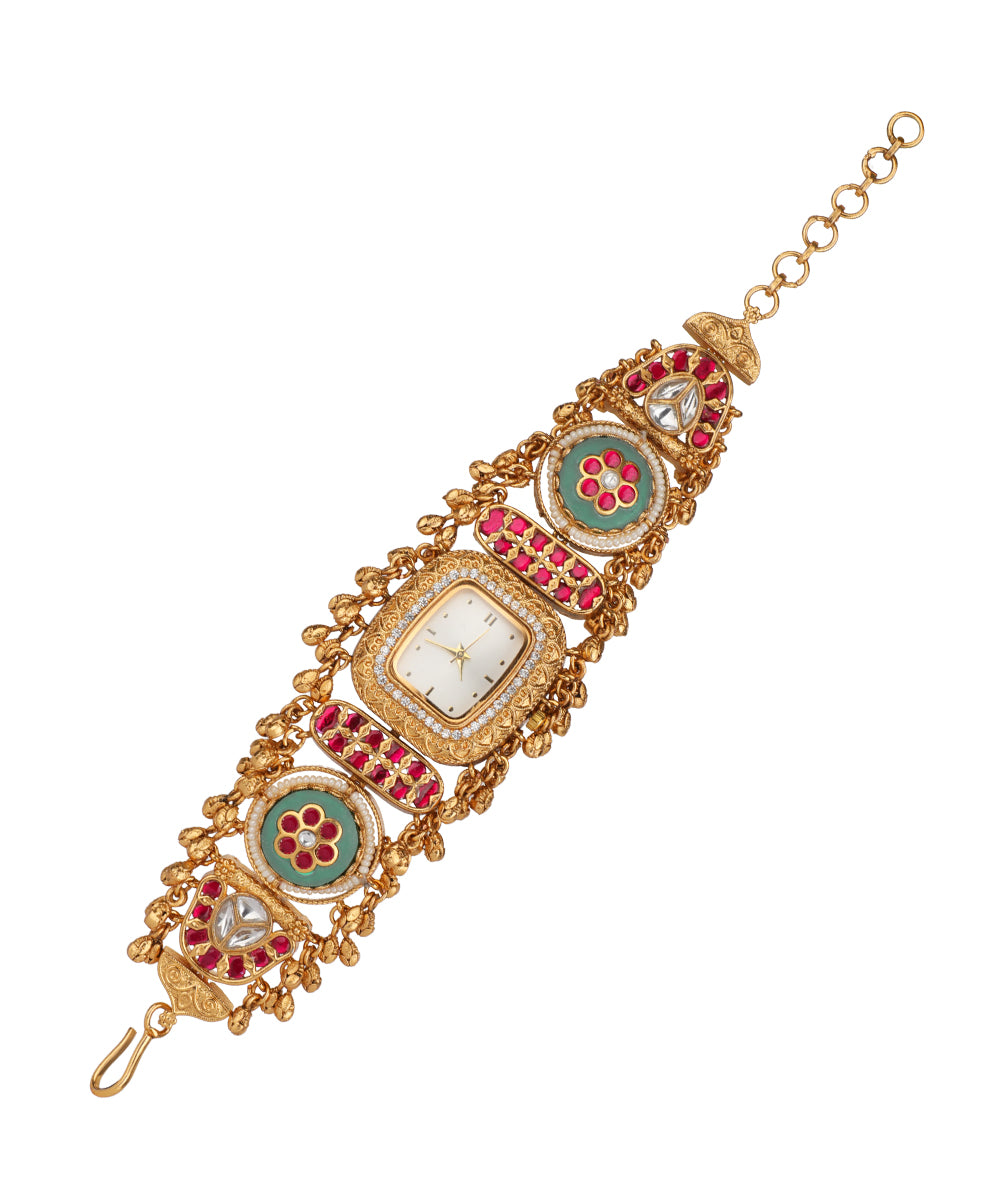 Urmila Heritage Watch (Mint + Ruby)| Stylika