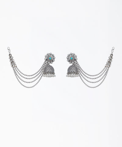 Ornate Oxidised Jhumka with Sahara Chain | Stylika