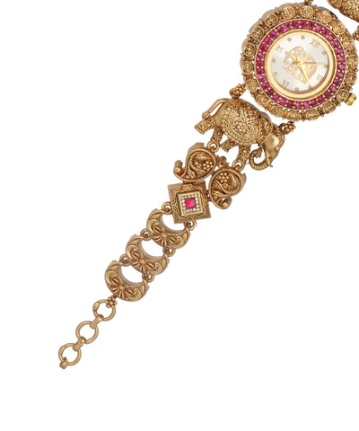 Elephant ratna Heritage Bracelet Watch (Ruby) | Stylika 