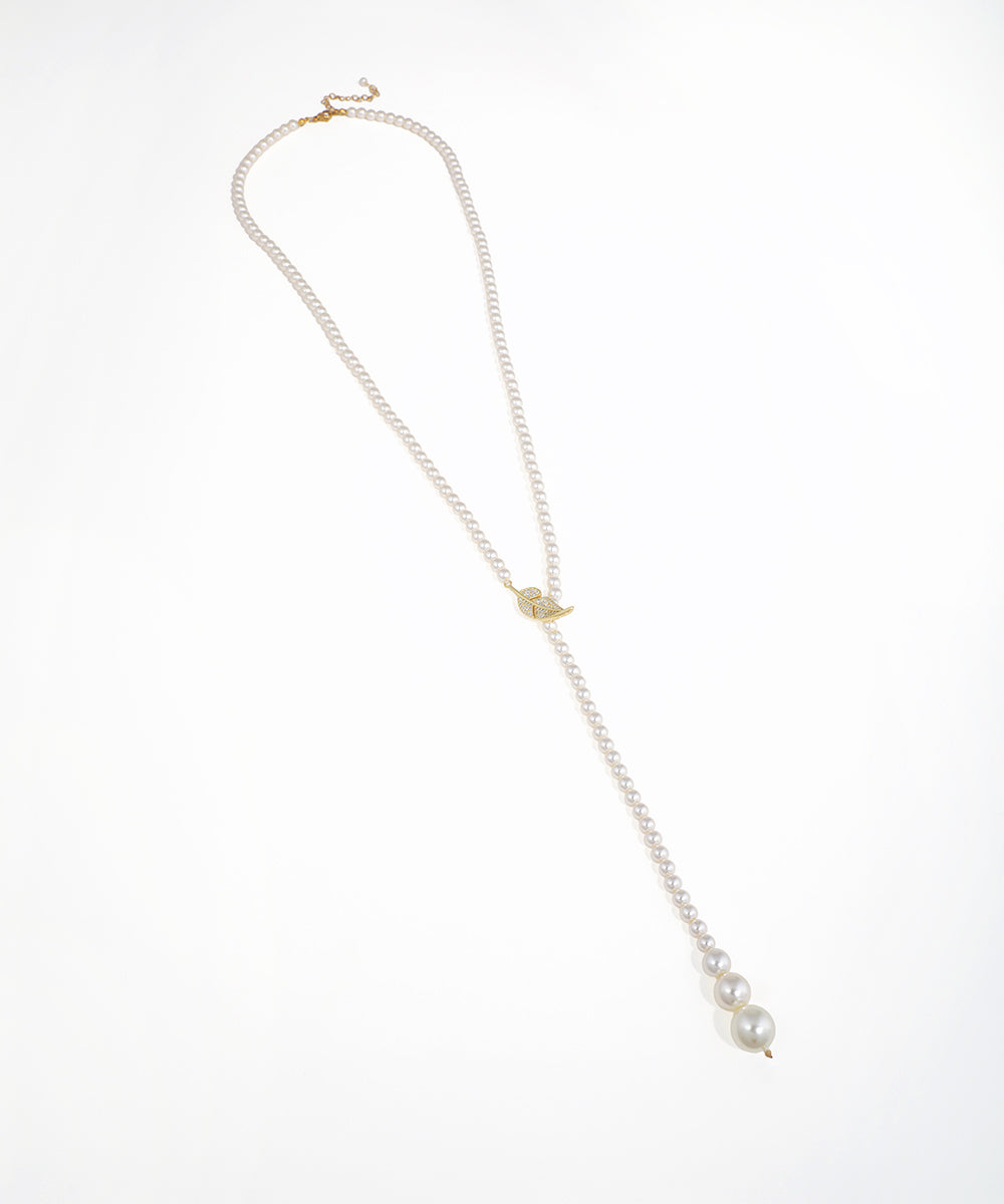 Y-Shaped Necklace with Floral Detail & Drop | Stylika