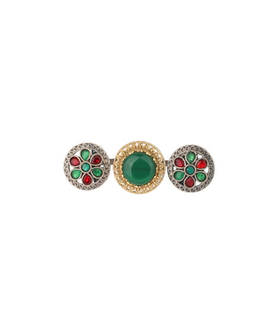 Cabochon Rosette Trio Ring | Stylika