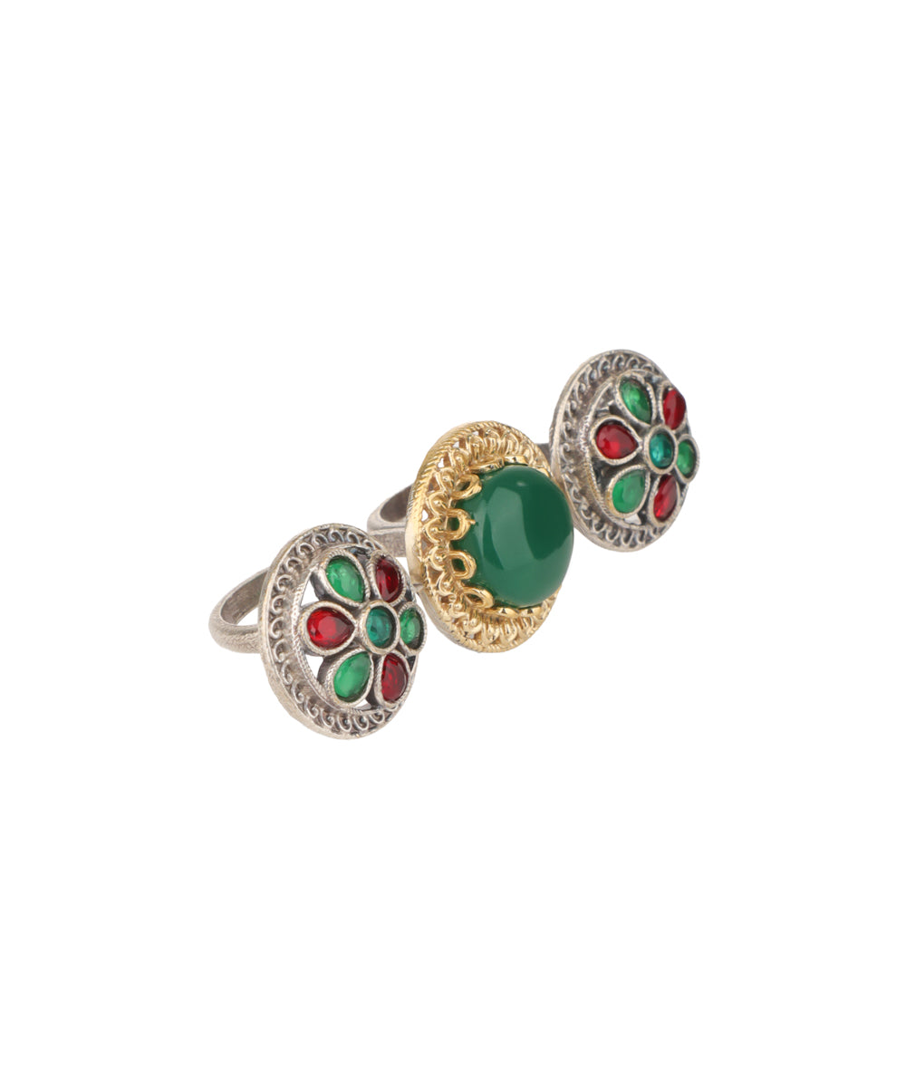 Cabochon Rosette Trio Ring | Stylika