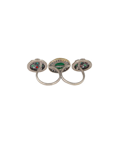 Cabochon Rosette Trio Ring | Stylika