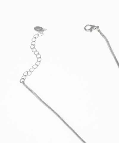 Delicate Hammered Cube Bead Snake Chain Necklace | Stylika