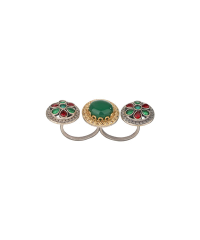 Cabochon Rosette Trio Ring | Stylika