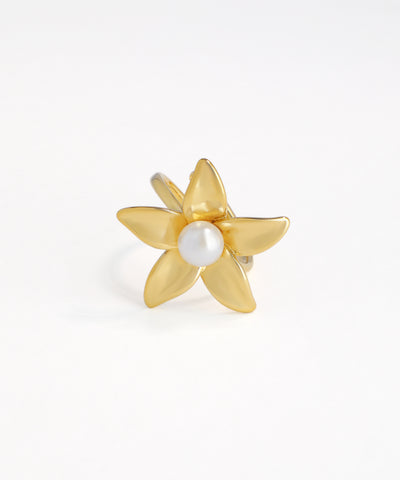 Sculpted Floral Adjustable Ring with Petal Detail | Stylika
