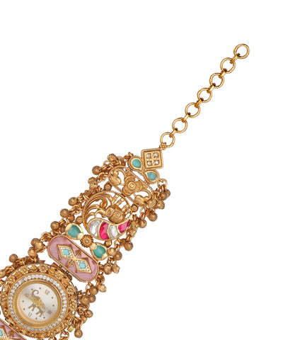 Royal Elephant Heritage Bracelet Watch (Pink+MInt) | Stylika 