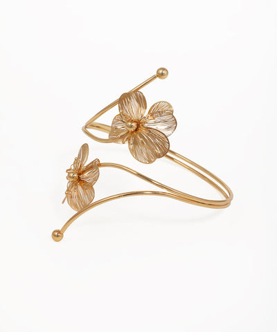 Striking Floral Bloom Arm Cuff with Filigree Design | Stylika