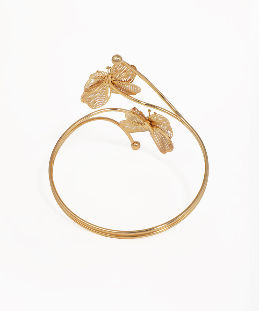 Striking Floral Bloom Arm Cuff with Filigree Design | Stylika