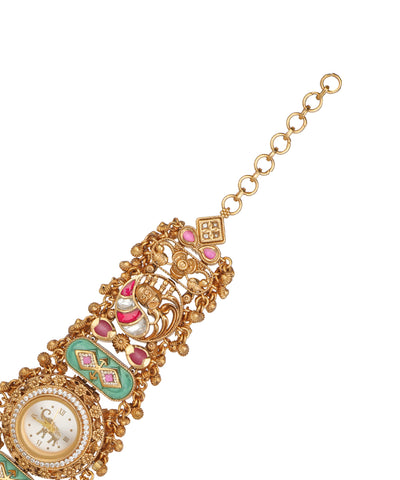 Royal Elephant Heritage Bracelet Watch (Mint+pink) | Stylika 