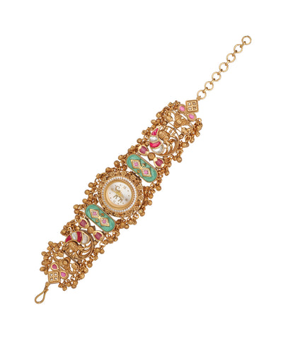 Royal Elephant Heritage Bracelet Watch (Mint+pink) | Stylika 