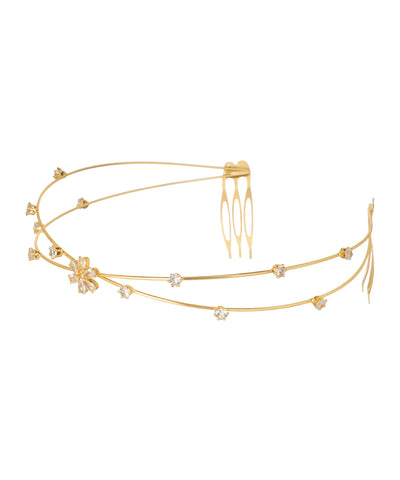 Double Band Floral Motif Tiara | Stylika