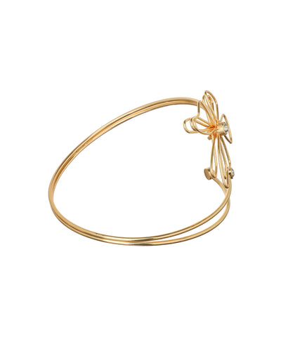 Elegant Wire Flower Open Arm Cuff for Upper Arm | Stylika