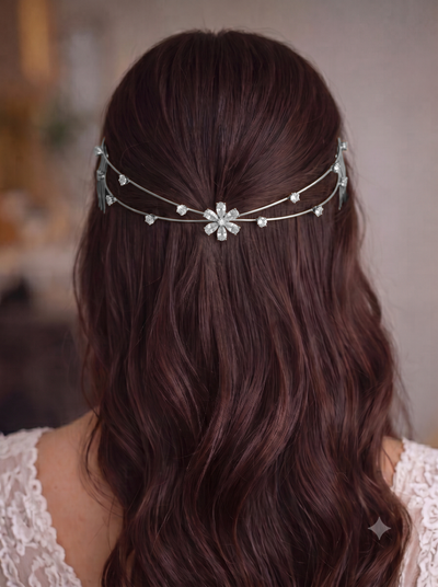 Double Band Floral Motif Tiara | Stylika