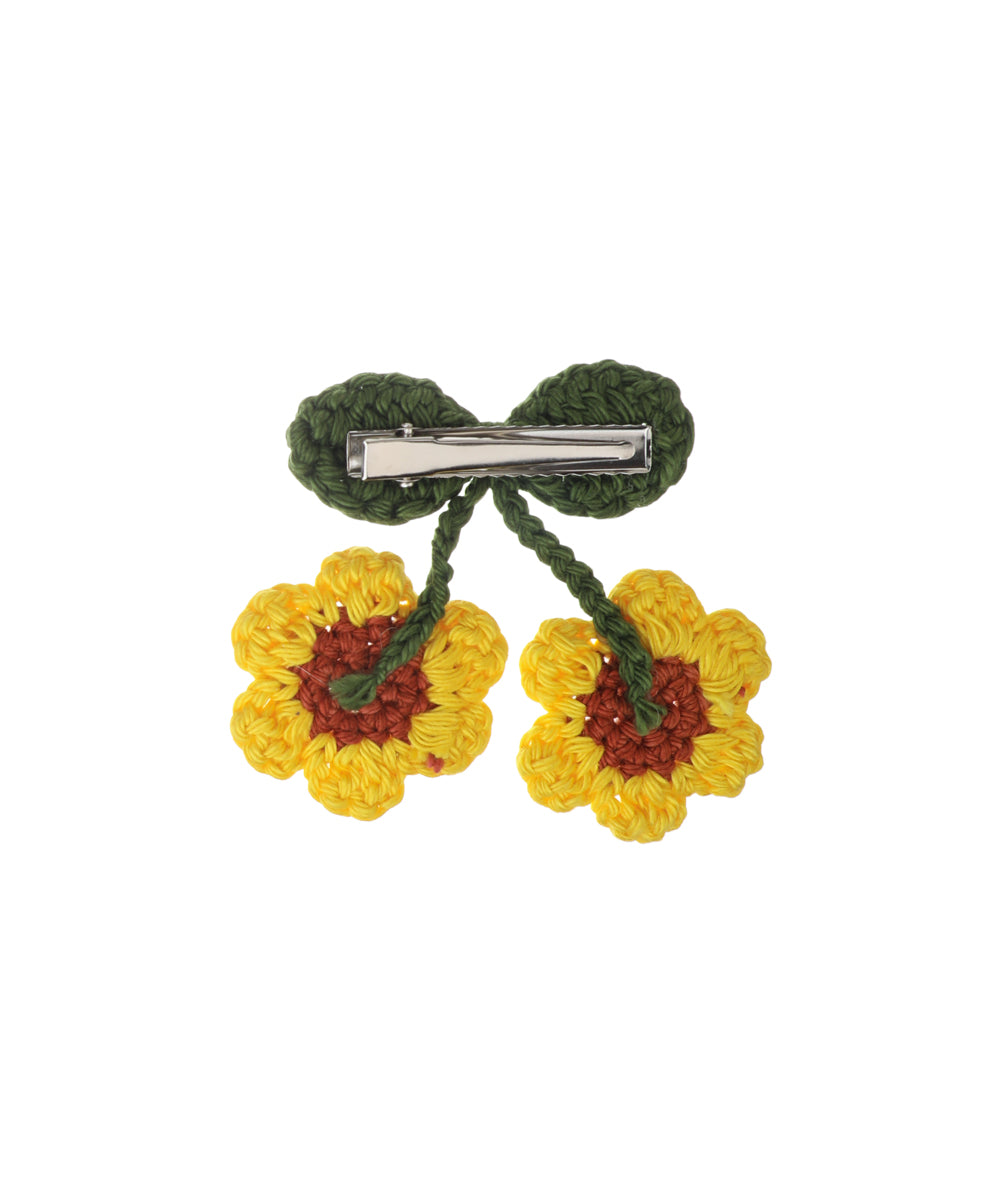 Cheerful Sunflower Motif Crochet Hair Clip | Stylika