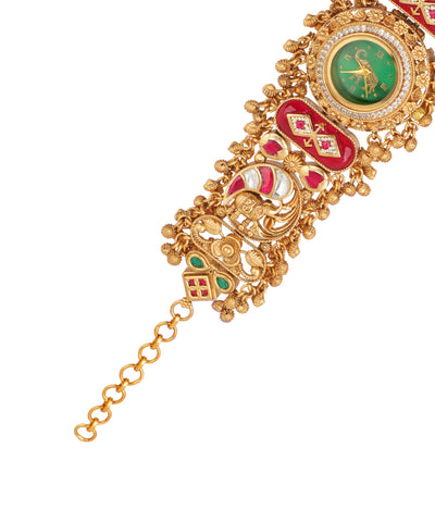 Royal Elephant Heritage Bracelet Watch (Green) | Stylika 