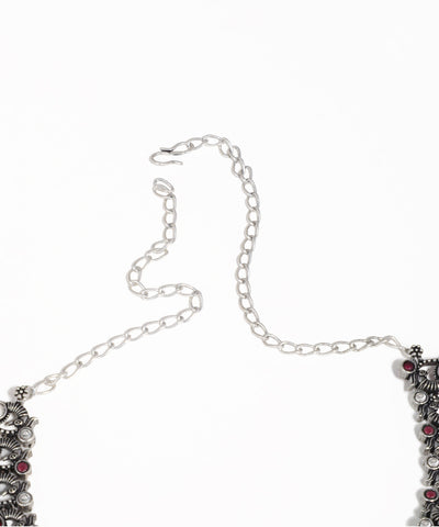 Traditional peacock oxidised necklace set for festive and ethnic wear