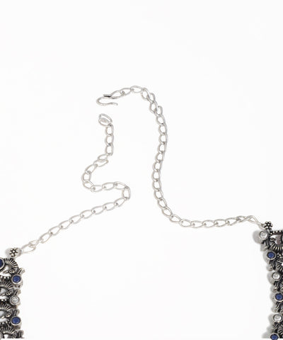 Colorful Stone Peacock Motif Oxidise Necklace Set | Stylika