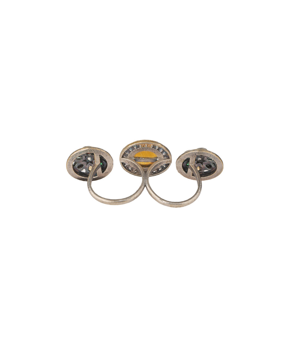 Cabochon Rosette Trio Ring | Stylika